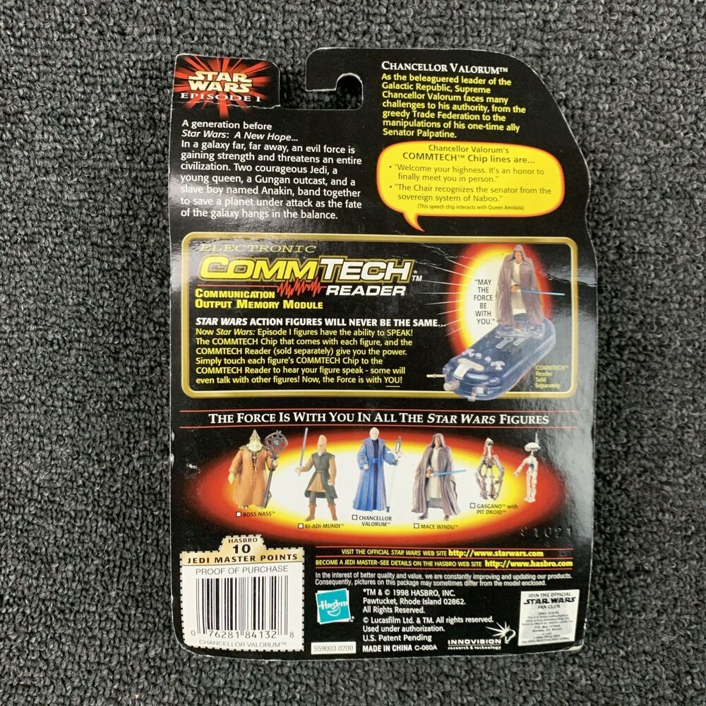 1998 Hasbro Star Wars Yoda Jedi Council Chair & Chancellor Valorum CommTech Chip - Picture 5 of 5
